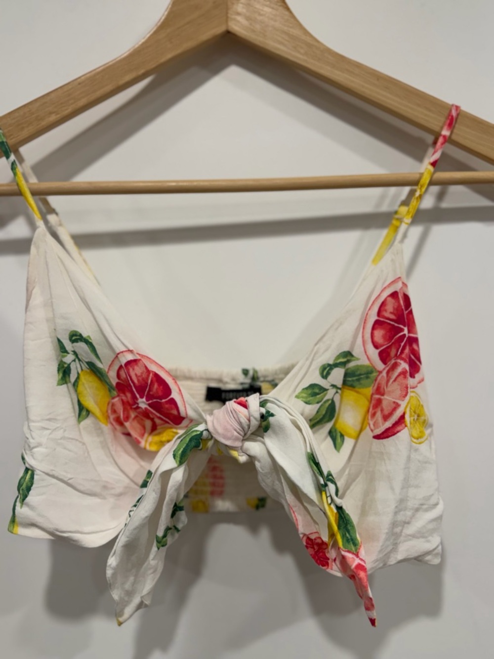 Forever 21 White Floral Cropped/Bra Top with Tie Detail - Picture 8 of 15